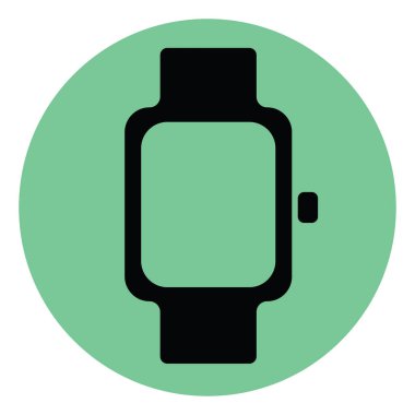 Siyah akıllı saat, illüstrasyon, beyaz arkaplanda vektör.