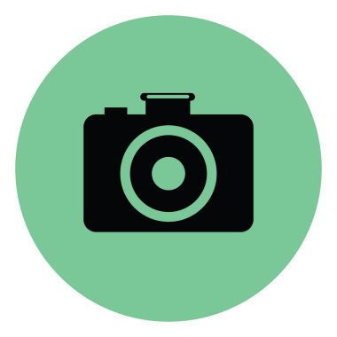 Küçük siyah kamera, illüstrasyon, beyaz arkaplanda vektör.