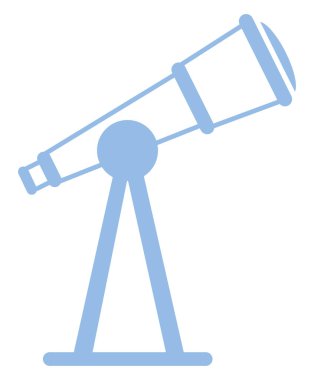 Büyük teleskop, illüstrasyon, beyaz arkaplanda vektör.