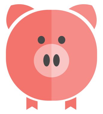 Pembe domuz, illüstrasyon, beyaz arkaplanda vektör.