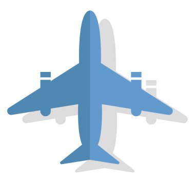 Mavi düzlem, illüstrasyon, beyaz arkaplan üzerindeki vektör.