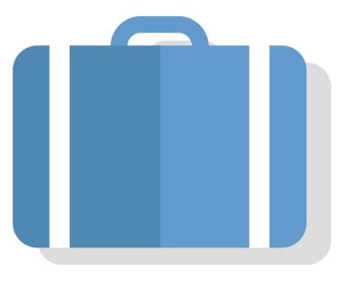 Küçük mavi bavul, illüstrasyon, beyaz arkaplanda vektör.