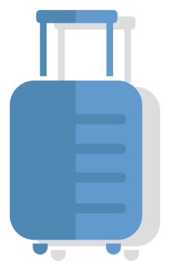 Mavi valiz, illüstrasyon, beyaz arkaplan vektörü.