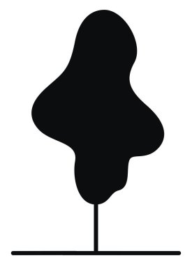 Asgari siyah ağaç, illüstrasyon, beyaz arkaplanda vektör.