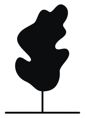 Siyah ağaç, illüstrasyon, beyaz arkaplanda vektör.