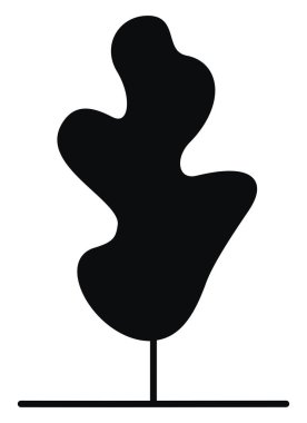 Siyah, illüstrasyon, beyaz arkaplanda vektör olan ağaç alanı.