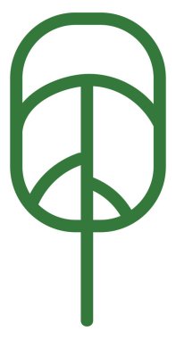 Yuvarlak yeşil ağaç beyaz arkaplan üzerinde çizgiler, illüstrasyon, vektör.