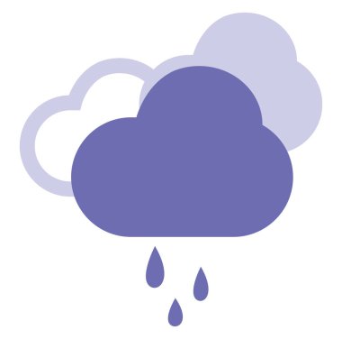 Mavi yağmurlu bulutlar, illüstrasyon, beyaz arkaplanda vektör.