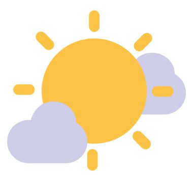 Yağmurlu, resimli, beyaz arkaplanda vektör olma ihtimali düşük güneşli.