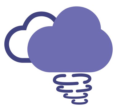 Kasırga bulutları, illüstrasyon, beyaz arkaplan üzerindeki vektör.