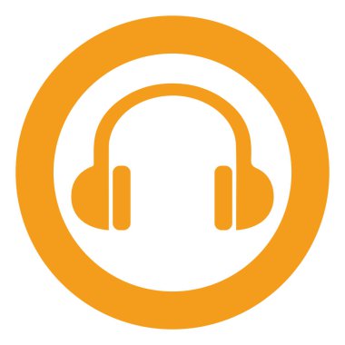 Turuncu kulaklıklar, illüstrasyon, beyaz arkaplanda vektör.