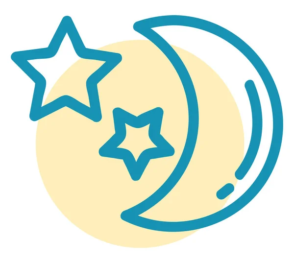 Měsíc Hvězdy Ilustrace Vektor Bílém Pozadí — Stockový vektor