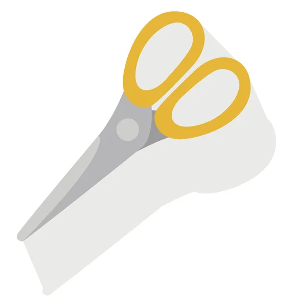 Κίτρινο Ψαλίδι Εικονογράφηση Διάνυσμα Λευκό Φόντο — Διανυσματικό Αρχείο