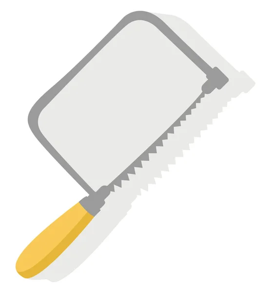Small Yellow Hand Saw Illustration Vector White Background — 图库矢量图片