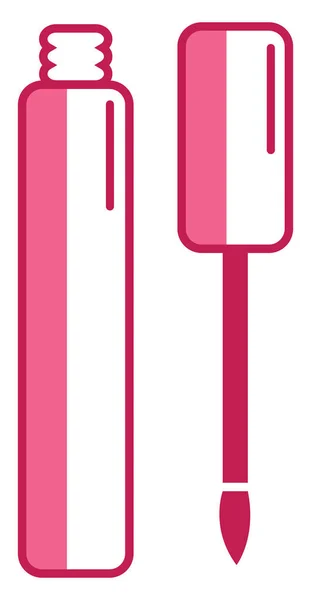 Розовый Блеск Губ Иллюстрация Вектор Белом Фоне — стоковый вектор