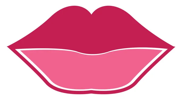 Labios Rosados Ilustración Vector Sobre Fondo Blanco — Vector de stock