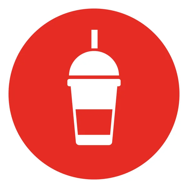 Drink Plastic Cup Lid Straw Illustration Vector White Background —  Vetores de Stock