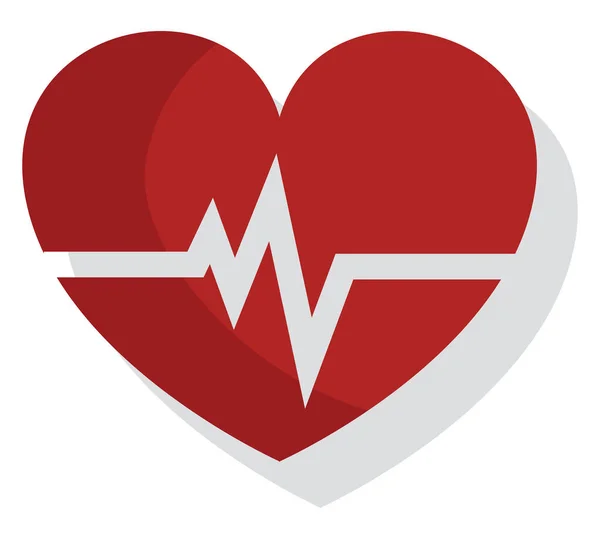 Heart Beat Illustration Vector White Background — Vetor de Stock