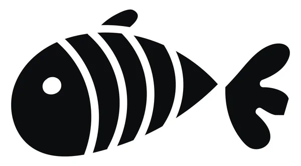 Black Fish Four White Stripes Illustration Vector White Background — Vector de stock