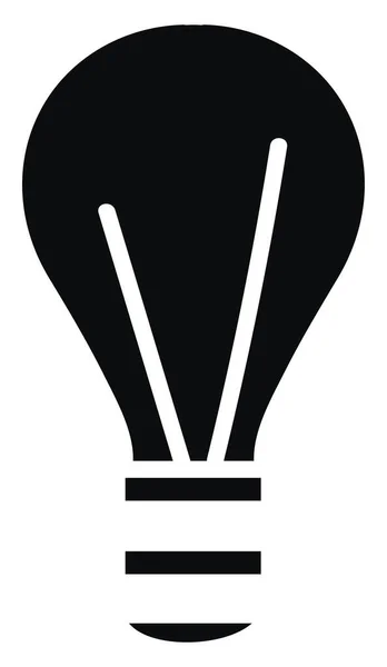 Black Lightbulb Illustration Vector White Background — Stock Vector