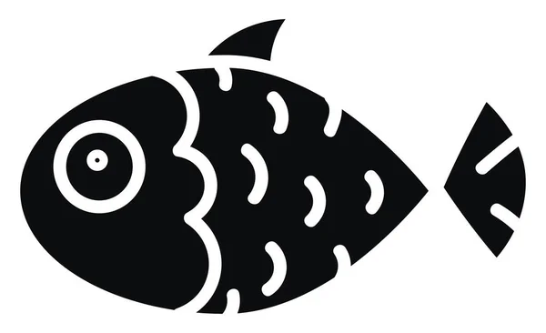 Черная Рыба Жабрами Иллюстрация Вектор Белом Фоне — стоковый вектор