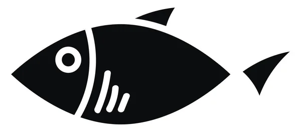 Черная Остроконечная Рыба Иллюстрация Вектор Белом Фоне — стоковый вектор