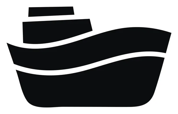 Black Ship Lines Illustration Vector White Background — Vettoriale Stock