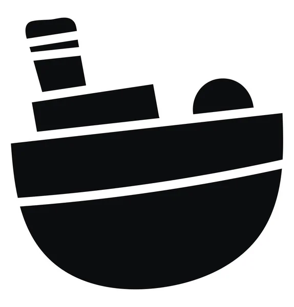 Big Travel Black Ship Illustration Vector White Background — Stok Vektör