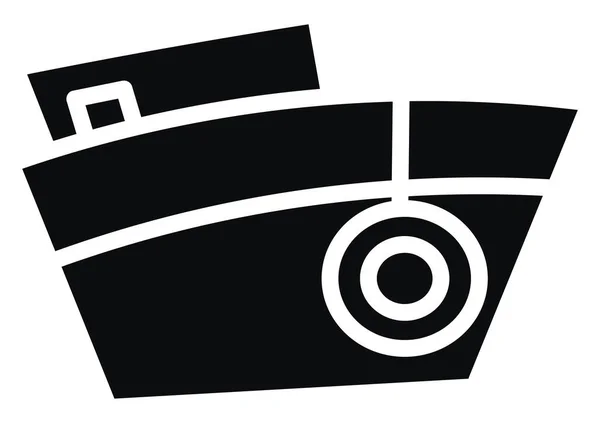 Black Ship Saving Tire Illustration Vector White Background — Vettoriale Stock