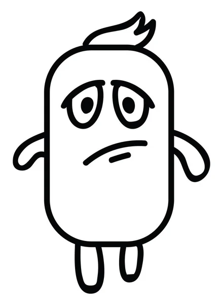 Anxious Little Monster Illustration Vector White Background — 图库矢量图片