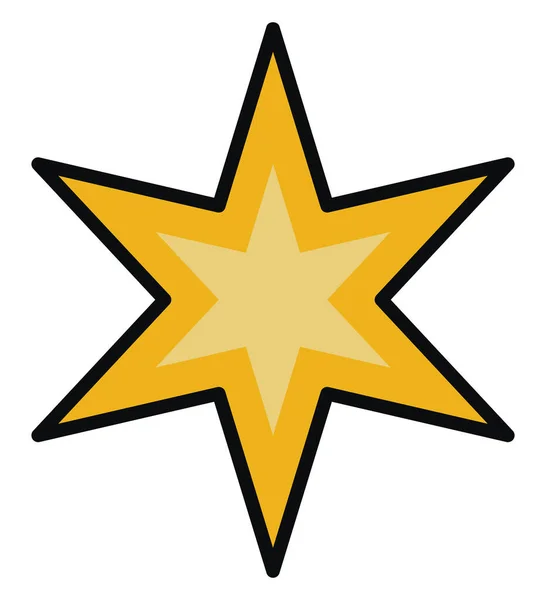 Golden Star Six Rays Illustration Vector White Background — Vector de stock