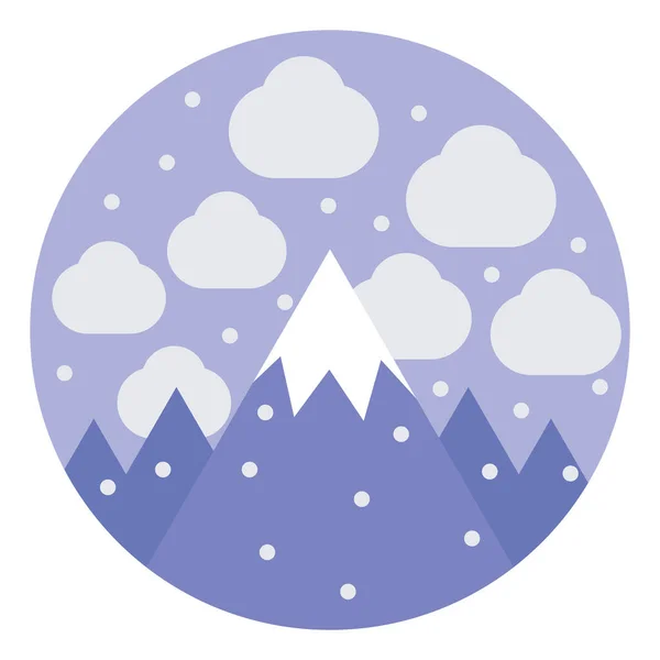 Ранок Снігом Горах Ілюстрація Вектор Білому Тлі — стоковий вектор