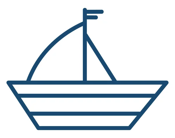 Blaues Schiff Mit Linien Illustration Vektor Auf Weißem Hintergrund — Stockvektor