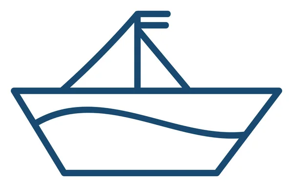 Rybaření Modrý Člun Ilustrace Vektor Bílém Pozadí — Stockový vektor