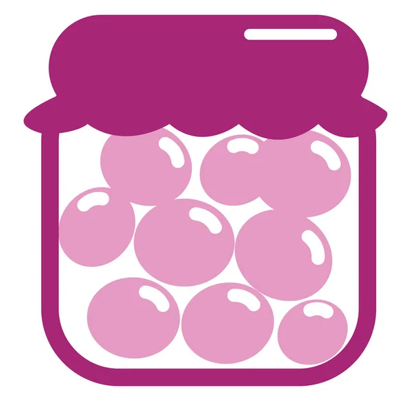 Pink Cookie Jar Ilustrasi Vektor Pada Latar Belakang Putih - Stok Vektor