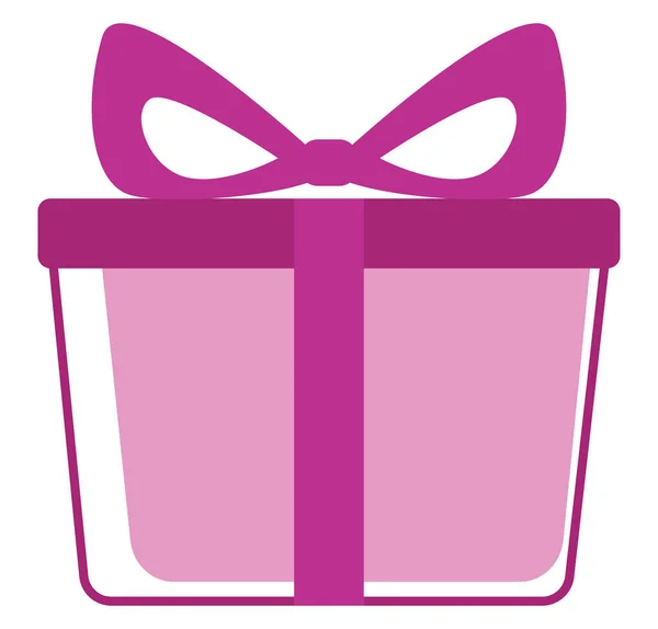Roze Verjaardagscadeau Illustratie Vector Witte Achtergrond — Stockvector