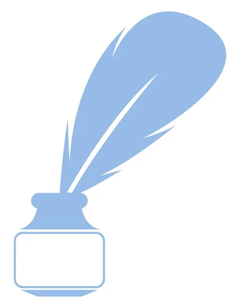 Inchiostro Una Bottiglia Penna Piuma Illustrazione Vettore Sfondo Bianco — Vettoriale Stock