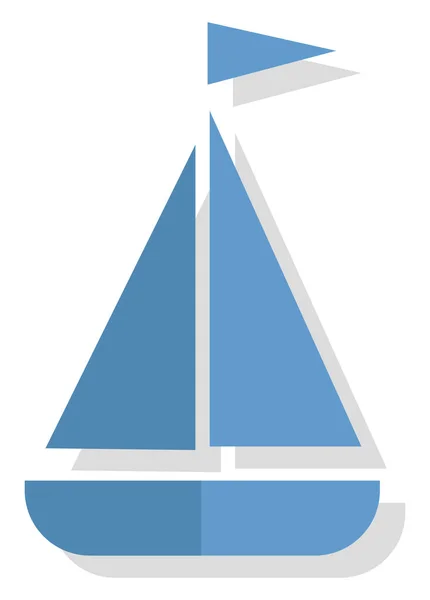 Barco Azul Ilustração Vetor Sobre Fundo Branco — Vetor de Stock