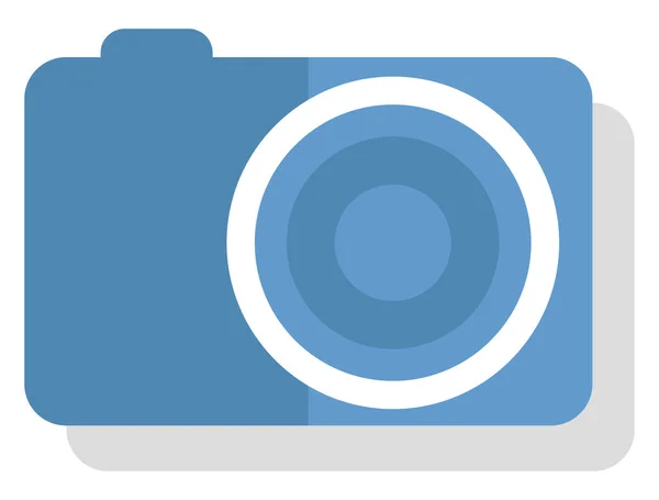 Blauwe Camera Illustratie Vector Witte Achtergrond — Stockvector