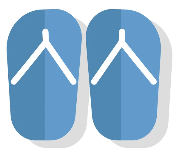 Tongs Bleues Illustration Vecteur Sur Fond Blanc — Image vectorielle