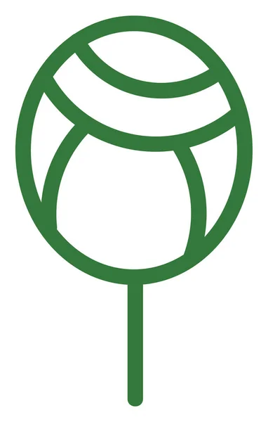 Κύκλος Σχήμα Πράσινο Δέντρο Εικονογράφηση Διάνυσμα Λευκό Φόντο — Διανυσματικό Αρχείο