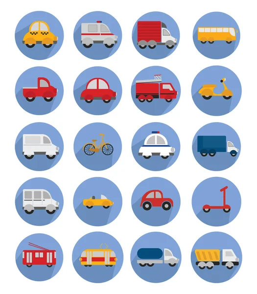 Verschiedene Transportarten Illustration Vektor Auf Weißem Hintergrund — Stockvektor