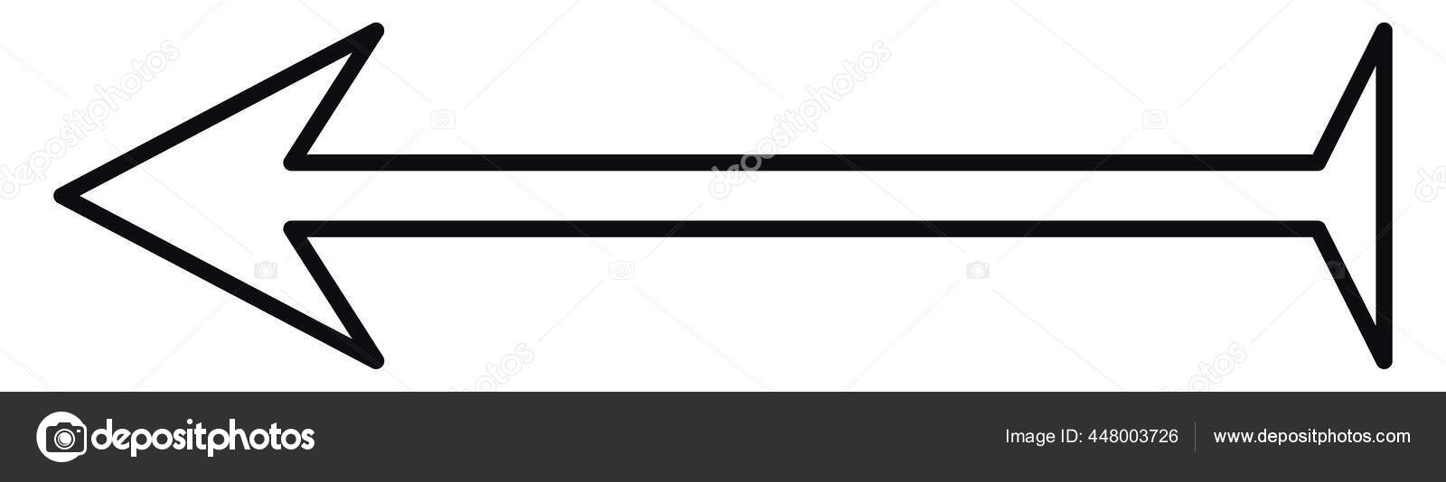 Pequeña Flecha Blanca Simple Con Una Cola Contorno Negro Apuntando Vector  de stock #448003726 de ©Morphart, image size:1600x534