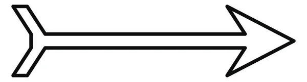 Weißer Pfeil Mit Schweif Nach Rechts Abbildung Vektor Auf Weißem — Stockvektor
