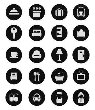 Otel konaklaması, illüstrasyon, beyaz arkaplan vektörü.