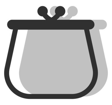 Gri kadın cüzdanı, illüstrasyon, beyaz arka planda vektör.