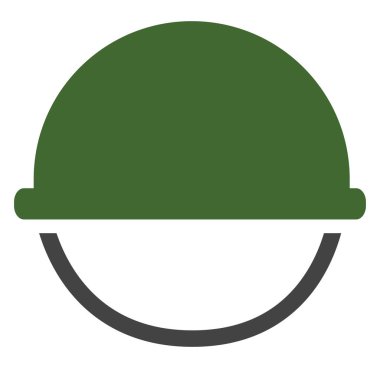 Yeşil ordu miğferi, illüstrasyon, beyaz arkaplanda vektör.