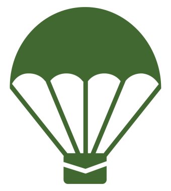 Yeşil ordu paraşütü, illüstrasyon, beyaz arkaplanda vektör.