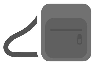 Gri erkek çantası, illüstrasyon, beyaz arkaplan vektörü.