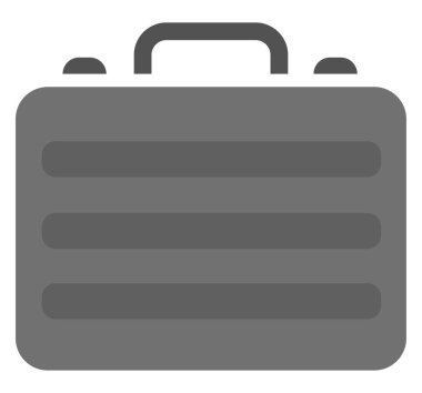 Gri evrak çantası, illüstrasyon, beyaz arkaplanda vektör.